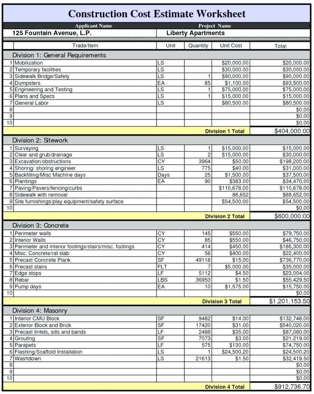 estimate worksheet template building cost estimate template home building construction cost estimate worksheet construction estimate worksheet