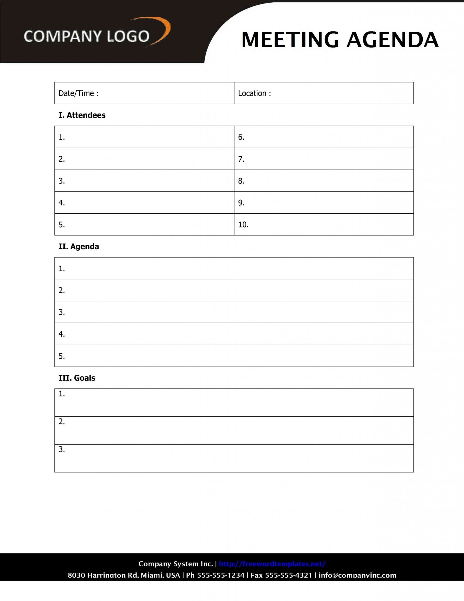 Free Printable Meeting Notes Template Word