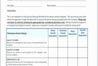 Sample Employee Evaluation forms Also New Employee Evaluations Templates Job Evaluation form Template